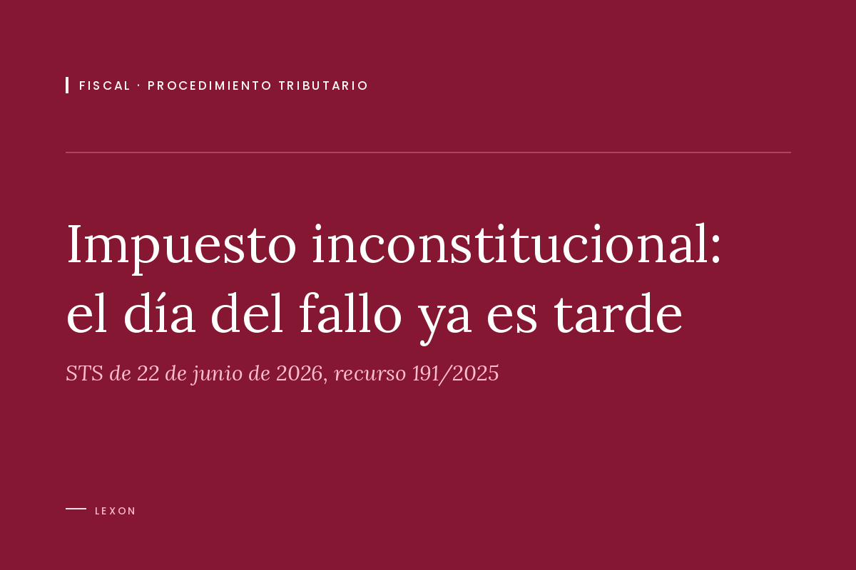 Titelbild des Beitrags zum Urteil des spanischen Obersten Gerichtshofs vom 22. Juni 2026 zu Plusvalía-Anträgen vom Tag des Verfassungsgerichtsurteils 182/2021.