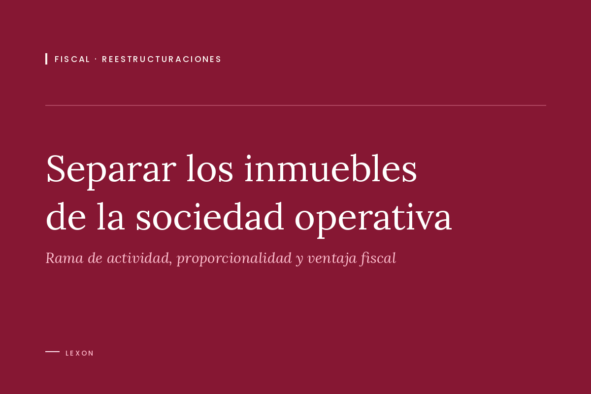 Portada del artículo sobre la separación del patrimonio inmobiliario de la sociedad operativa mediante escisión.